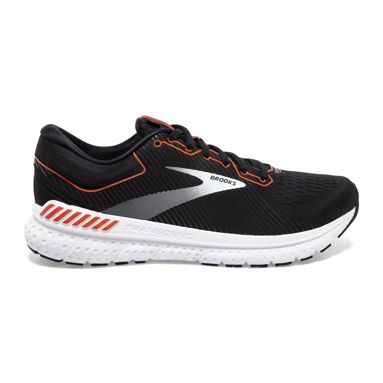 Brooks Transcend 7 Men's Road Running Shoes - Black/Cherry Tomato/White (37869-TSKZ)